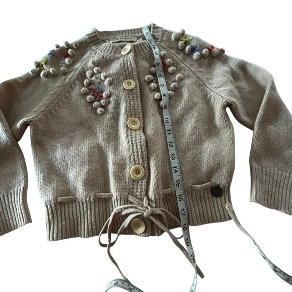 See by Chloe womens wool sweater Cardigan sz 6 embroidered Feminine Fairy Preppy - Picture 2 of 13